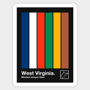 West Virginia State Flag // Original Minimalist Artwork Poster Design Sticker